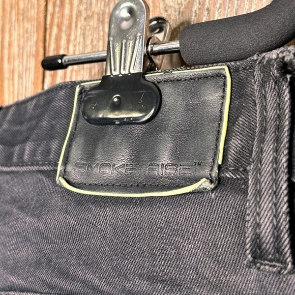 Smoke Rise Men's Slim Fit Moto Biker Jeans Black W38 L32 Distressed Skinny Denim - Picture 8 of 10